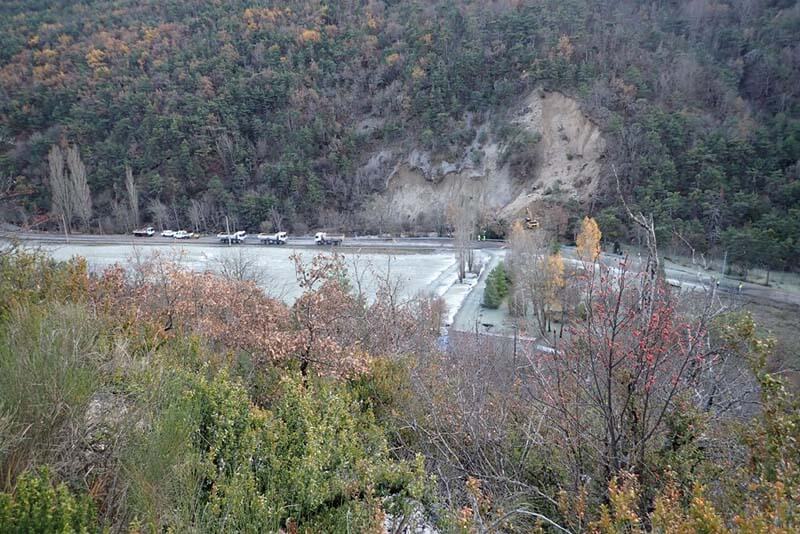 Inondation route par glissement terrain sur la Blaisance en novembre 2016