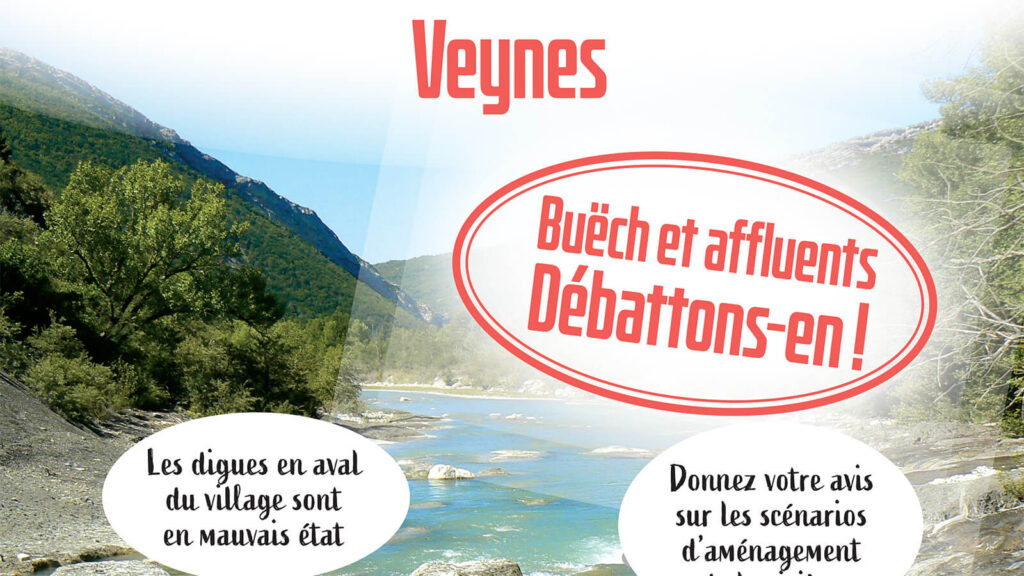 extrait de l'affiche annonçant l'atelier de discussion Buëch à Veynes